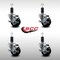 Service Caster 3'' SS Soft Rubber Swivel 1-1/4'' Expanding Stem Caster Set with Brake, 4PK SCC-SSEX20S314-SRS-TLB-114-4 - alternate 4